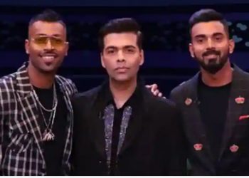 (From left): Hardik Pandya, Karan Johar and KL Rahul