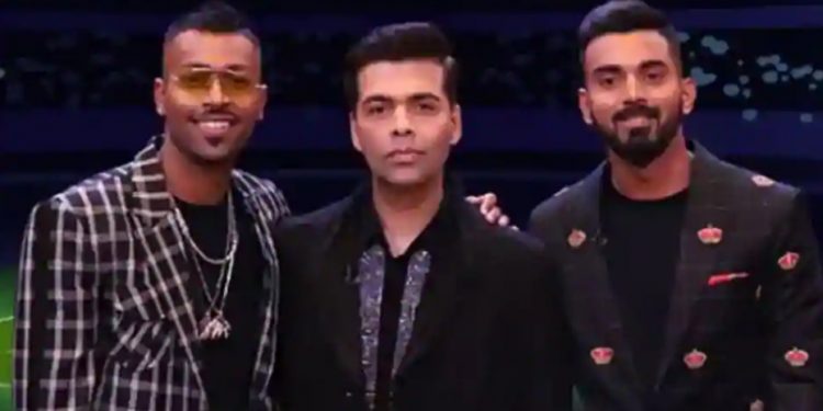 (From left): Hardik Pandya, Karan Johar and KL Rahul