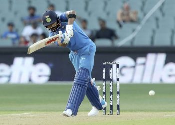 India skipper Virat Kohli flicks one through the leg-side during his match winning knock against Australia at Adelaide, Tuesday