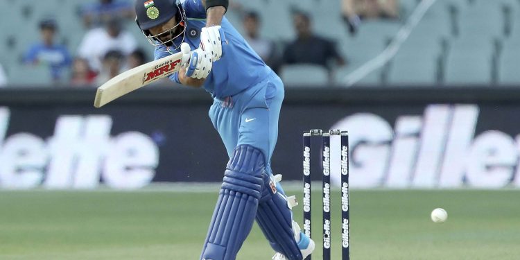 India skipper Virat Kohli flicks one through the leg-side during his match winning knock against Australia at Adelaide, Tuesday