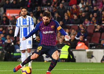 Lionel Messi in action during Barcelona's game, Sunday