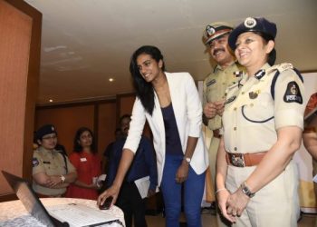 PV Sindhu at the function organised by Hyderabad Police