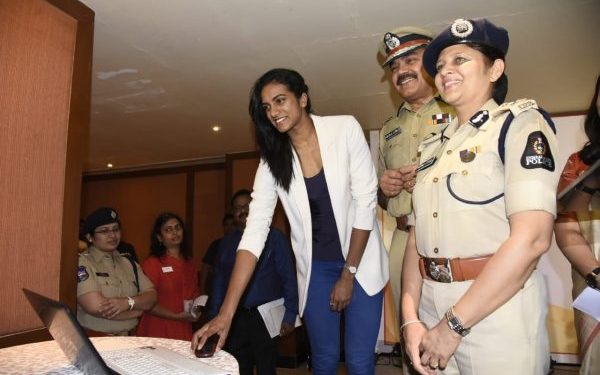 PV Sindhu at the function organised by Hyderabad Police