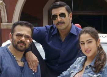 The Simmba team: Director Rohit Shetty and lead actors Ranveer Singh and Sara Ali Khan