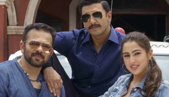 The Simmba team: Director Rohit Shetty and lead actors Ranveer Singh and Sara Ali Khan