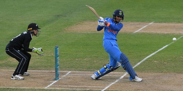 Indian batswoman Smriti Mandhana pulls during her match-winning knock against New Zealand, Tuesday