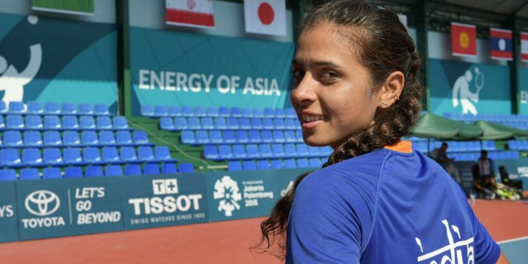 Ankita Raina after winning her first single title of 2019 in the USD 25,000 event Singapore.