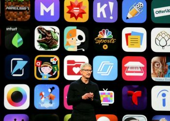 Apple Chief Executive Officer Tim Cook speaks at the Apple Worldwide Developer conference in San Jose, California, US, June 4, 2018. (REUTERS)