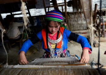 A textile cooperative in northern Vietnam's Quan Ba district provides hope, income, and purpose to women of the Vietnamese Hmong hill tribes many of whose lives have been blighted by people trafficking (AFP)