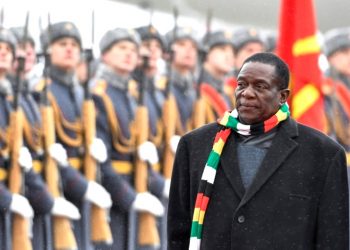 Zimbabwean President Emmerson Mnangagwa flew to Russia soon after announcing petrol prices would more than double (Alexander NEMENOV)