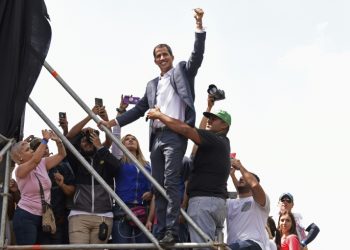 Opposition leader Juan Guaido Guaido, seen here at a gathering of supporters in Caracas on February 2, wants to set up a transitional government and hold new elections in Venezuela
