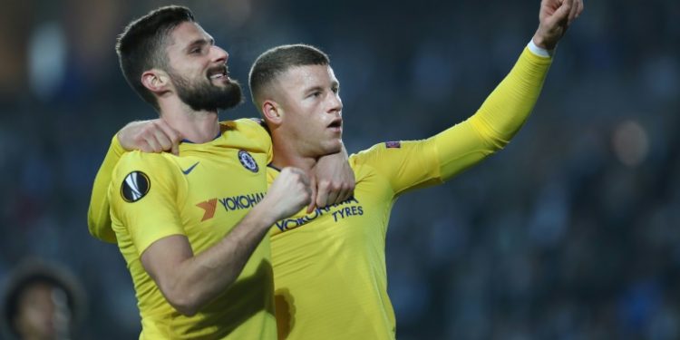 Barkley and Giroud scored the goals for Chelsea in Sweden (AFP)