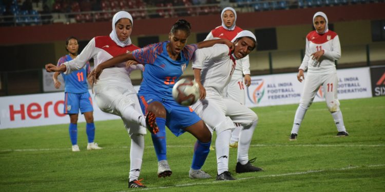 India and Iran players fight in out at the Kalinga Stadium, Saturday