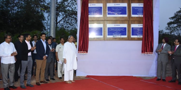 Chief Minister Naveen Patnaik inaugurates the High Performance Centers along with former India cricket captain Anil Kumble, eminent badminton coach Pullela Gopichand and Sports Minister Chandra Sarathi Behera at the Kalinga Stadium complex, Monday  