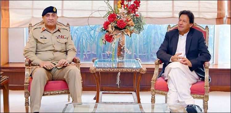 Pakistan Prime Minister Imran Khan with Army Chief General Qamar Javed Bajwa