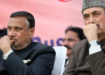 Senior Congress leader Ghulam Nabi Azad with former minister Sham Lal Sharma(L) during the party's day-long convention in Jammu, 22nd May 2018. (PTI) [Representational Image]
