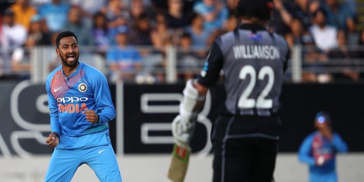 Krunal Pandya set it up for India by dismissing Kiwi skipper Kane Williamson early on