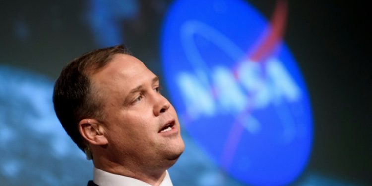 Jim Bridenstine, head of the US aerospace agency NASA, says he hopes to have austronauts back on the moon by 2028 (AFP)