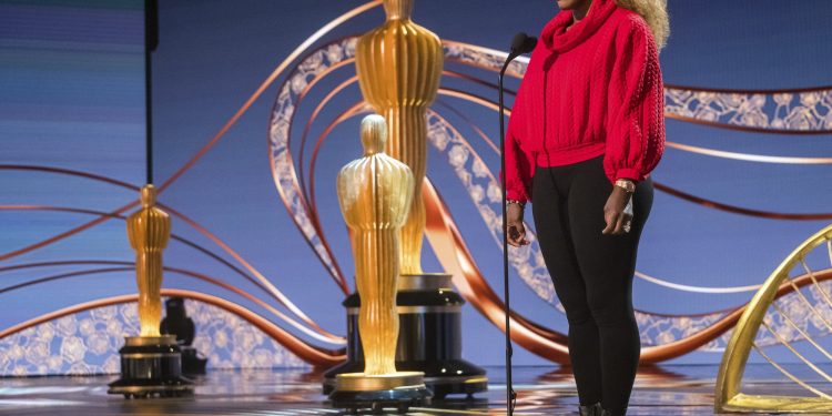 Serena Williams appears during rehearsals for the 91st Academy Awards in Los Angeles Saturday, Feb. 23, 2019. (AP)