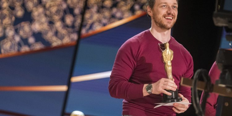 James McAvoy appears during rehearsals for the 91st Academy Awards in Los Angeles Saturday, Feb. 23, 2019. (AP)