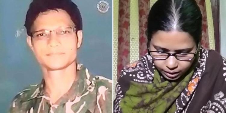 Mita Santra's (R) composed with Bablu Santra, one of the 40 victims of the suicide attack on CRPF convoy in Kashmir's Pulwama, February 14.