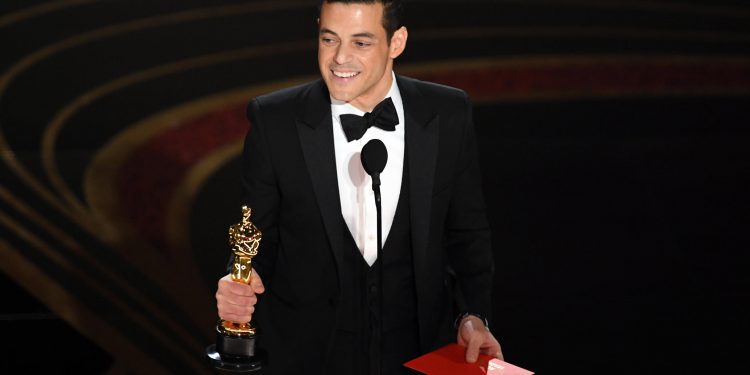 FEBRUARY 24: Rami Malek accepts the Actor in a Leading Role award for 'Bohemian Rhapsody' onstage during the 91st Annual Academy Awards at Dolby Theatre on February 24, 2019 in Hollywood, California. (AP/Getty Images)