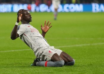 Liverpool’s Sadio Mane celebrates after scoring against West Ham