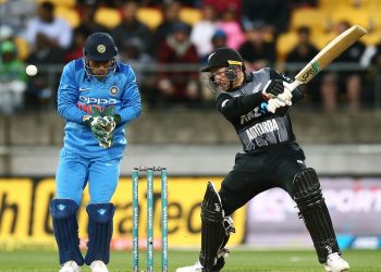 New Zealand’s Tim Seifert cuts during his match-winning knock in the T20 game against India at Wellington