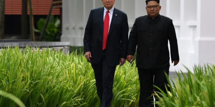 Donald Trump and Kim Jong Un's first encounter in Singapore left many ambiguities on the key question of denuclearisation (AFP)