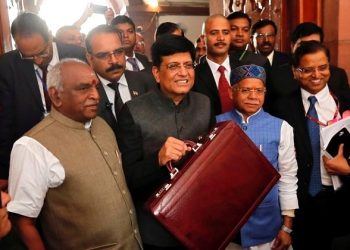 Union Minister Piyush Goyal before the presentation of the Interim-Budget