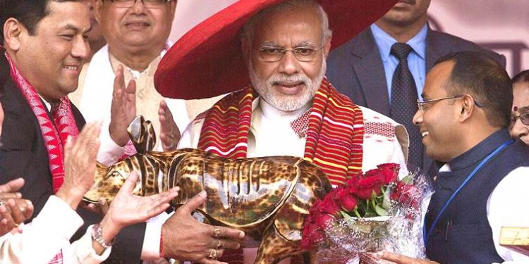 Prime Minister Narendra Modi during his Assam visit (PTI)
