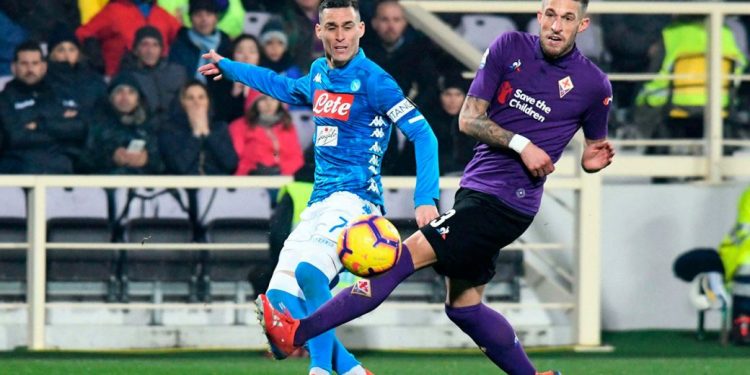 Action during the Napoli-Fiorentina Serie A game played Sunday