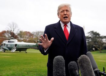 U.S. President Donald Trump talks to reporters before boarding the Marine One helicopter to begin his travel to Mississippi from the White House in Washington, U.S. November 26, 2018. (REUTERS)-Representational