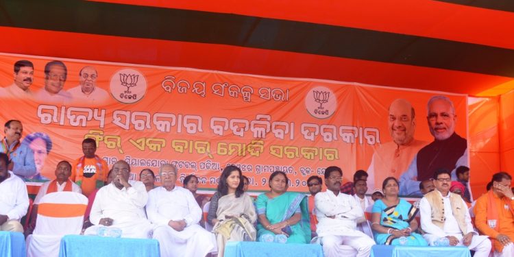 The BJP leaders at the rally
