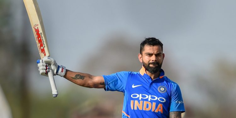 Virat Kohli celebrates century against Australia during the 2nd ODI, Tuesday