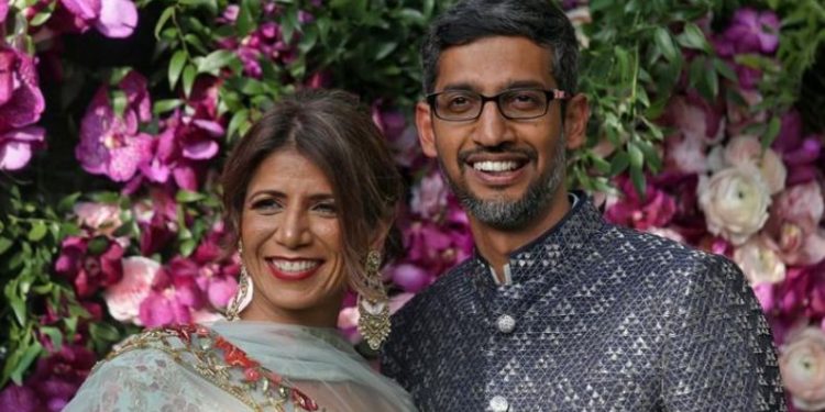 Google CEO Sundar Pichai and his wife Anjali in attendance. (Image: reuters)