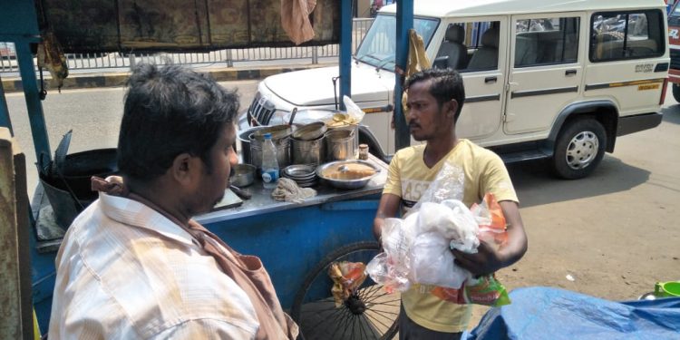 polythene seized from a vendor