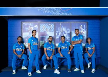 Team India donning the new threads. (Image courtesy: @BCCI)