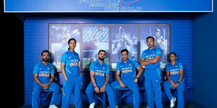 Team India donning the new threads. (Image courtesy: @BCCI)