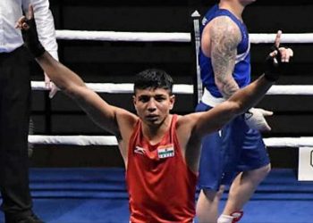 Dinesh Dagar (pictured) prevailed 3-2 in the bout and will square off against Russia's Sergei  Sobylinski in the semifinals.