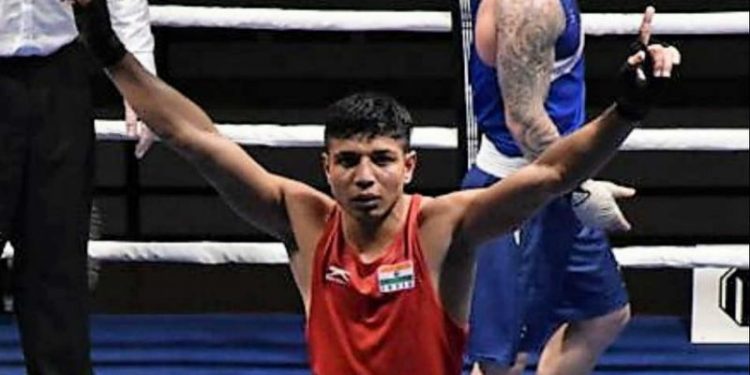 Dinesh Dagar (pictured) prevailed 3-2 in the bout and will square off against Russia's Sergei  Sobylinski in the semifinals.