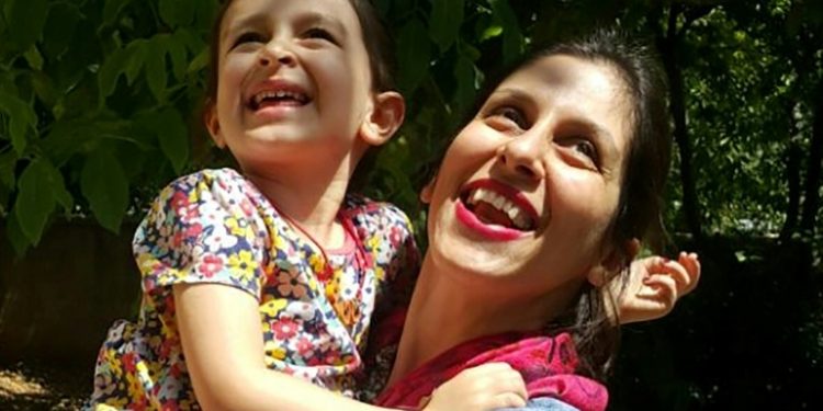 Nazanin Zaghari-Ratcliffe was briefly reunited with her daughter, Gabriella, in Damavand, Iran following her release from prison for three days (AFP)