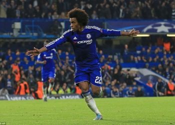 Willian scored the second goal for Chelsea in their Europa League game against Dynamo Kiev Thursday