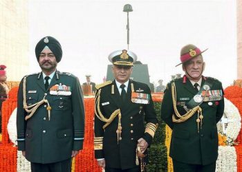 The chiefs of the Army, Navy, and Air Force (PTI)