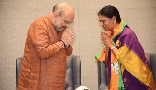 She joined the BJP in the presence of party national president Amit Shah in Delhi Tuesday.