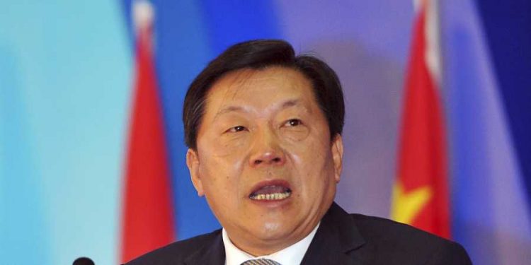 In this Sept. 13, 2015, photo, Lu Wei, then deputy head of the Propaganda Department of the Communist Party of China, speaks at a forum in Nanning in southern China's Guangxi Zhuang Autonomous Region. (AP)