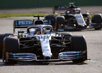 The Briton clocked a fastest lap of one minute 20.486 to narrowly pip team-mate Valtteri Bottas.