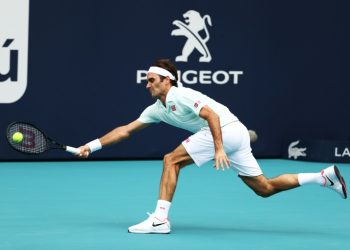 Roger Federer dispatched Filip Krajinovic in straight sets at the Miami Open (AFP)