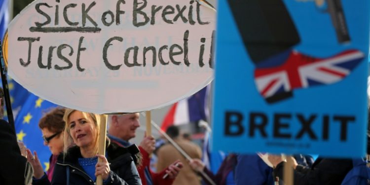 A Mental Health Foundation survey found that Brexit had made 43% of Britons feel powerless, 39% angry and 38% worried (AFP)