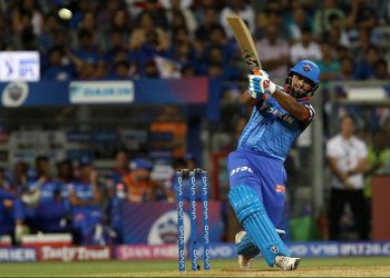 Rishabh Pant hits one out of the park during his blistering knock against Mumbai Indians, Sunday